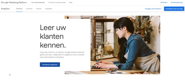 Maak een Google Analytics account aan via het Marketingplatform van Google.
