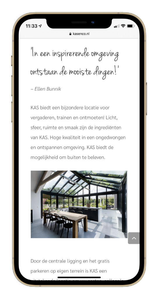 Paula Terpstra Webdesign Testimonial KAS Vergaderlocatie Leusden Mobile 1
