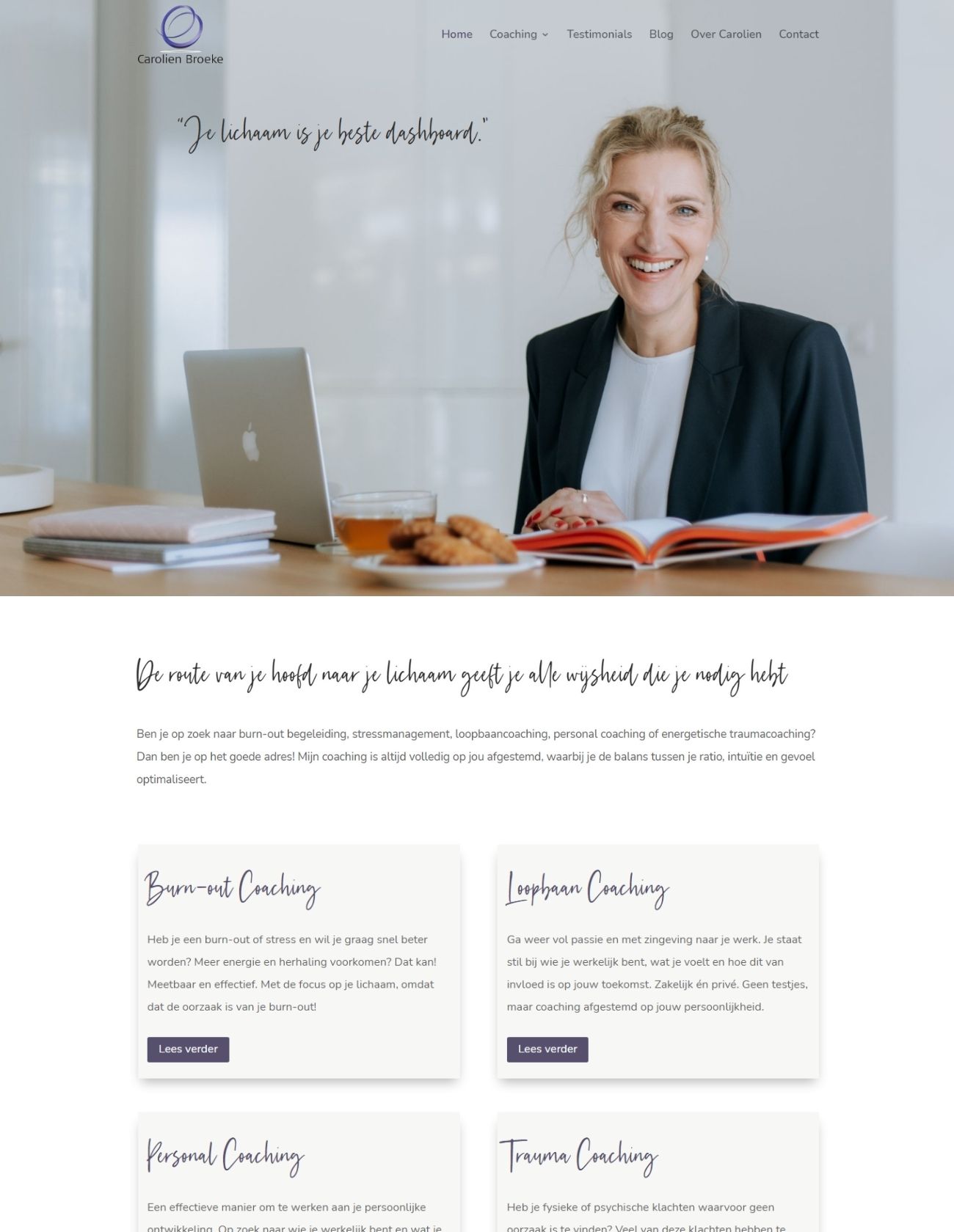 Nieuwe homepage website Carolien Broeke