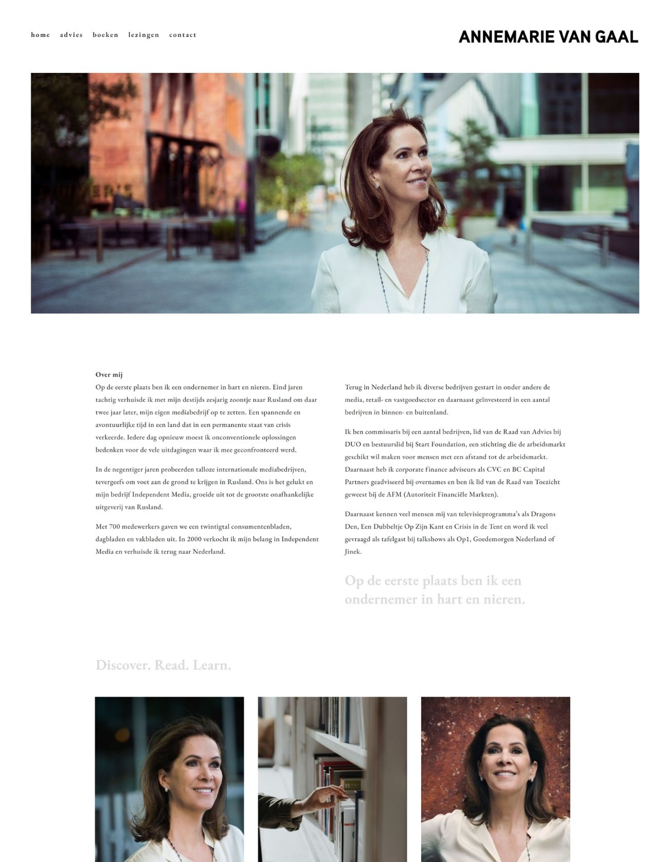 Nieuwe homepage website Annemarie van Gaal