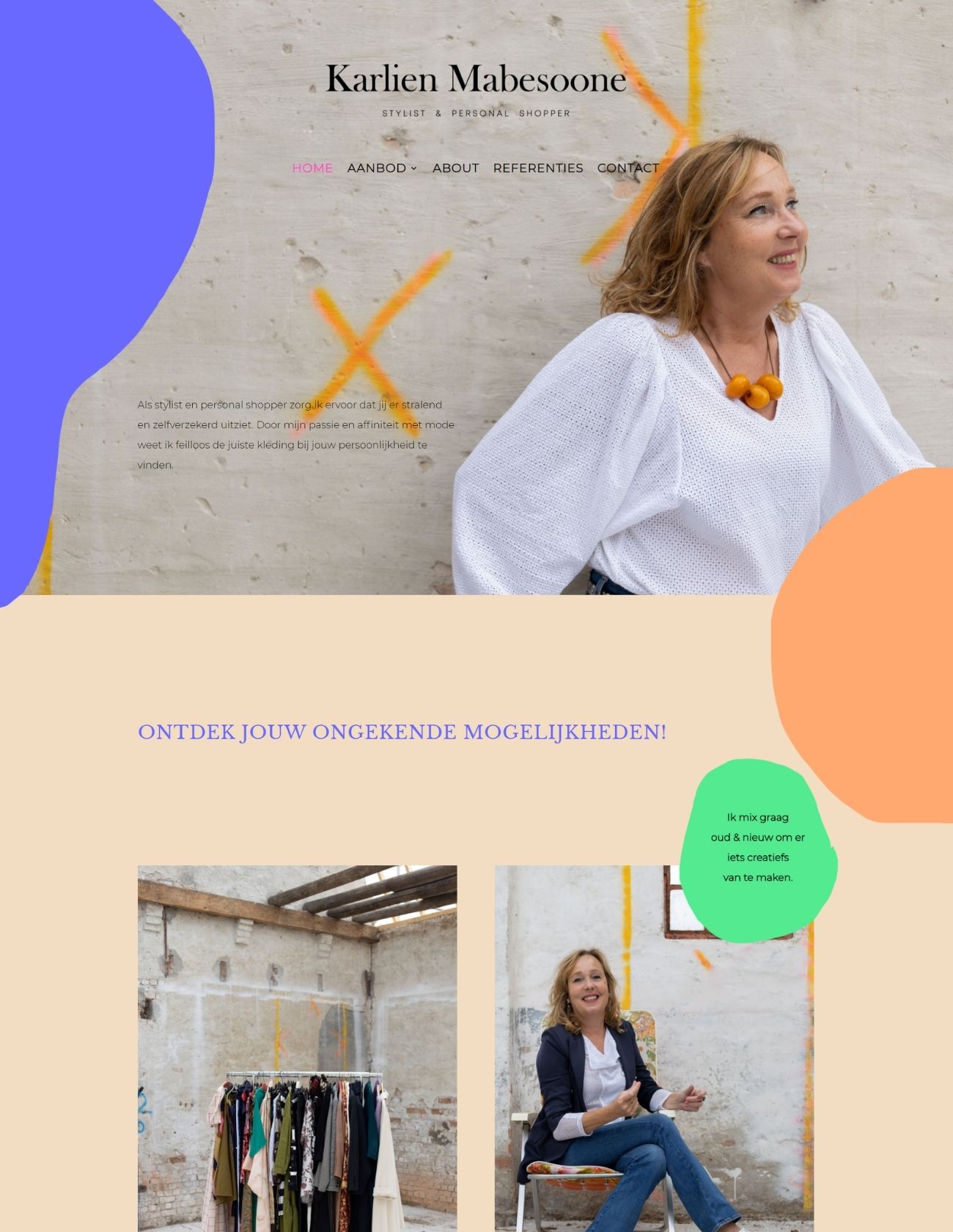 Nieuwe homepage website Karlien Mabesoone