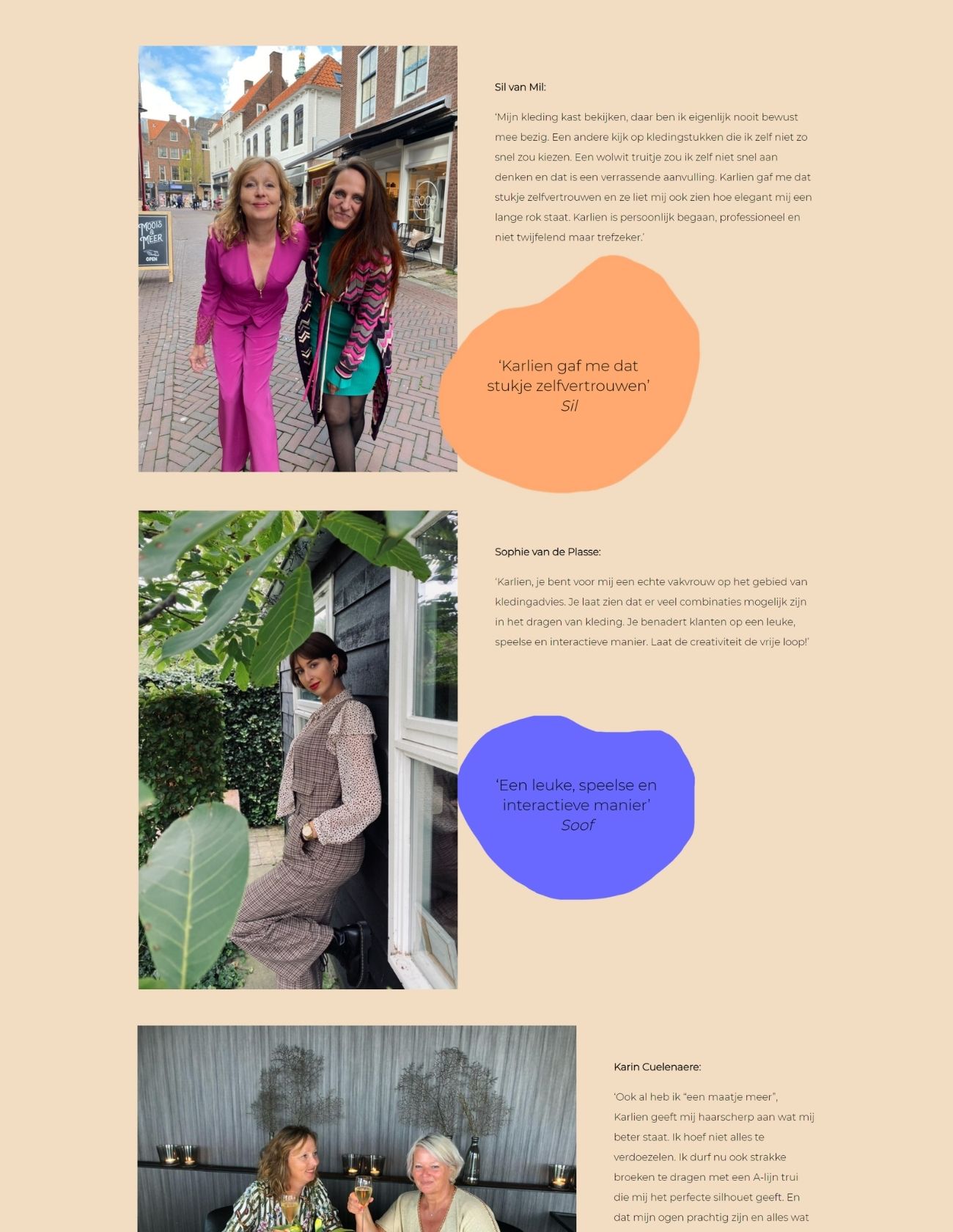 Referenties pagina website Karlien Mabesoone