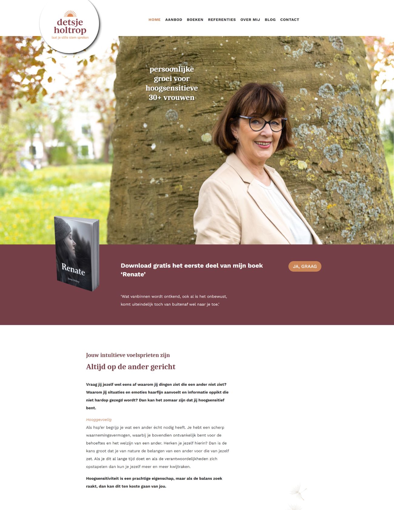 Homepage website Detsje Holtrop Detsje Holtrop Project Paula Terpstra Webdesign
